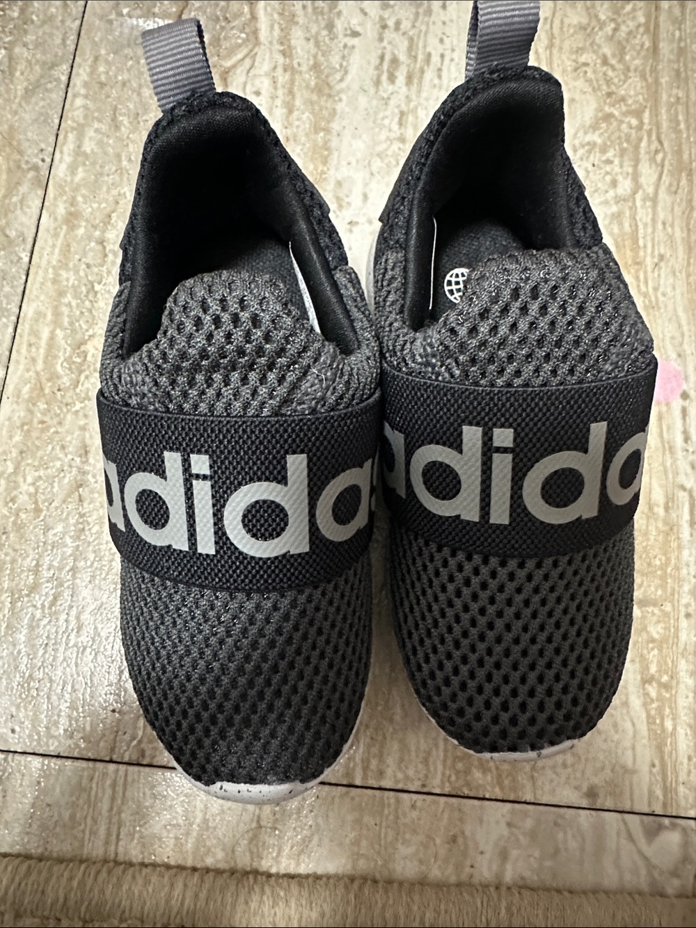 adidas Kids Black Slip-On Mesh Sneakers